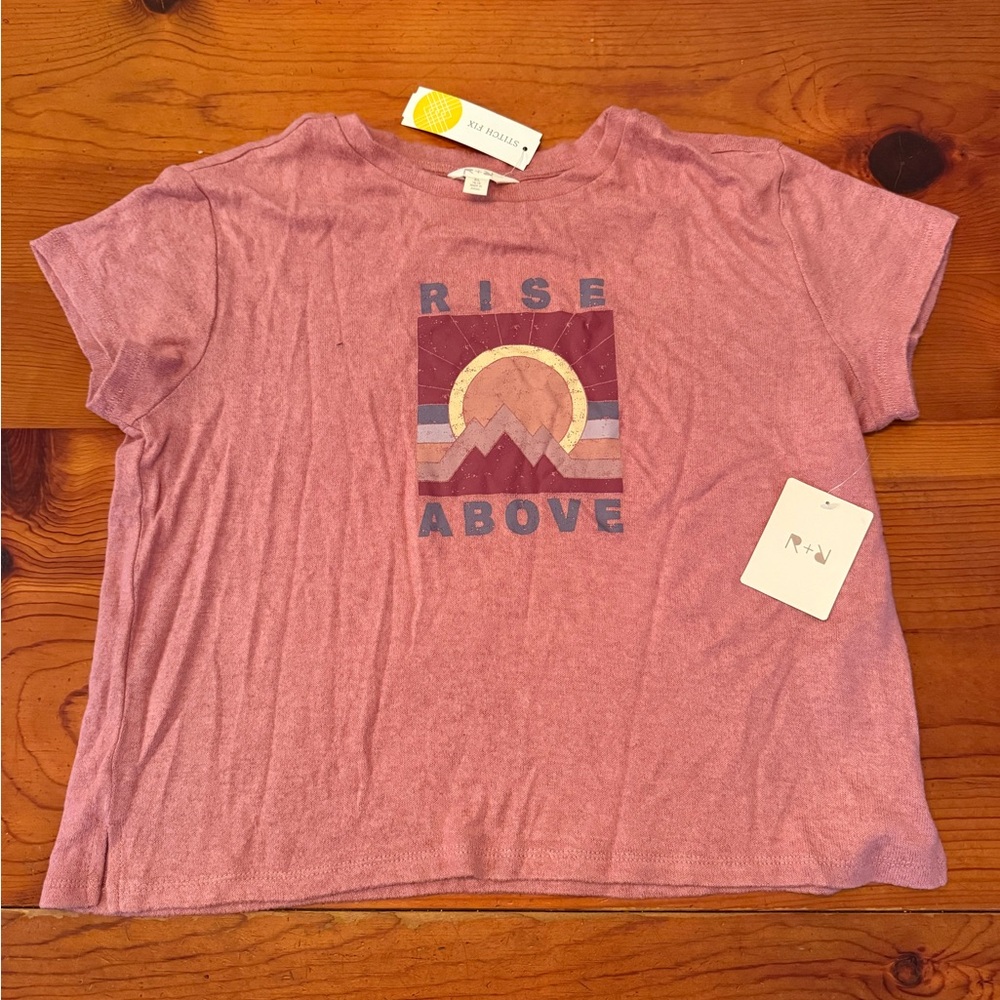 Art Class Pink Short Sleeve Tee Rainbow Design
